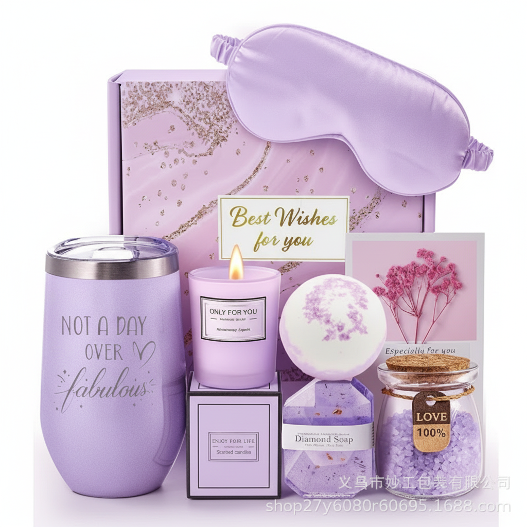 Gifts for Ladies ,Mom, Wife,Girlfriend, Sister-Happy Birthday,Christmas,Valentine's Day,Mothers Day-Lavender Spa Gift Basket Set