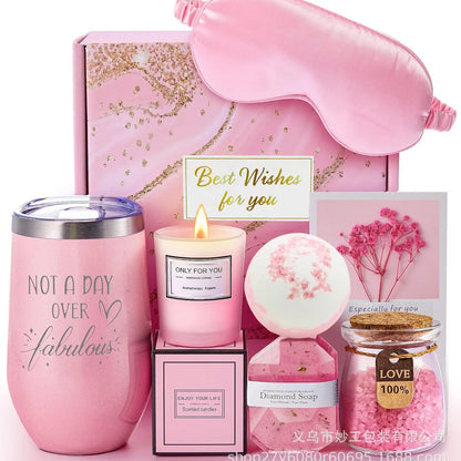 Gifts for Ladies ,Mom, Wife,Girlfriend, Sister-Happy Birthday,Christmas,Valentine's Day,Mothers Day-Lavender Spa Gift Basket Set